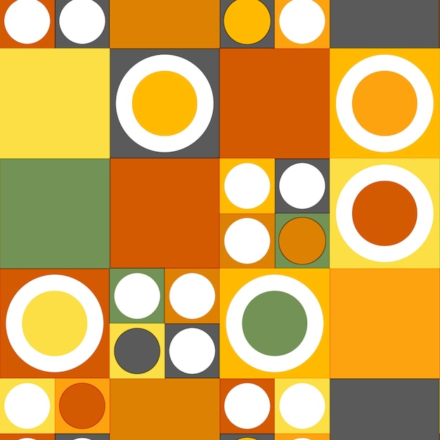 a colorful painting of circles and circles with a green and orange background