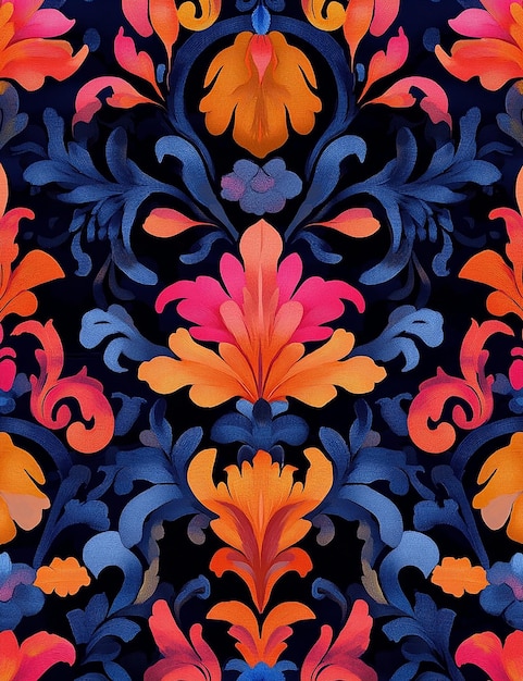 a colorful pattern with the colors of the flowers on it