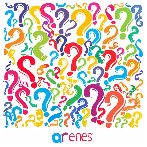 a colorful series of question marks with the words quot scribble quot on the top