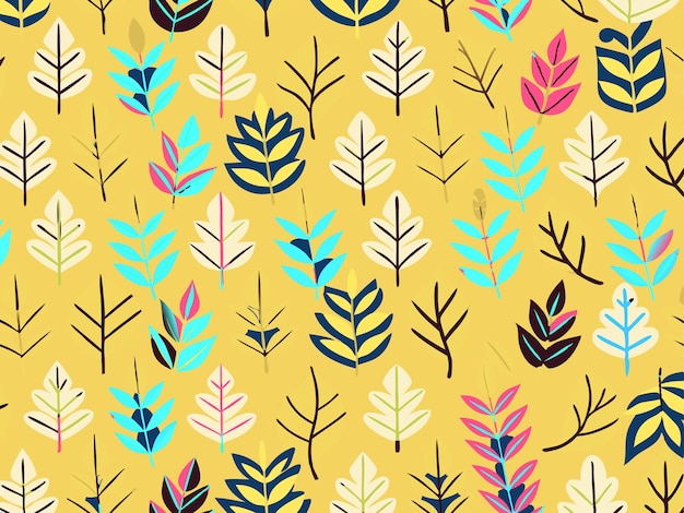 a colorful wallpaper with leaves and a colorful background