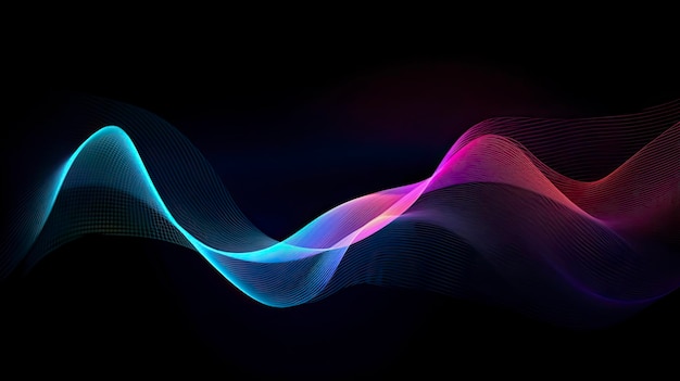 A colorful wave with pink and blue lines