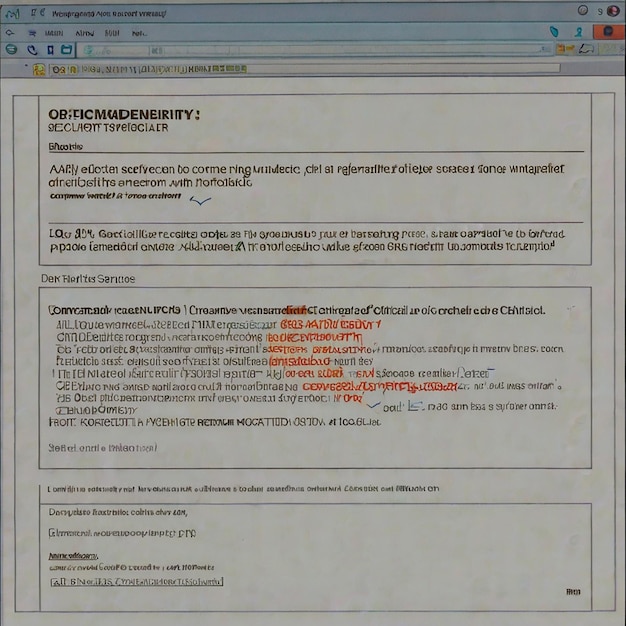 a computer screen with a document that says quot an quot in red quot
