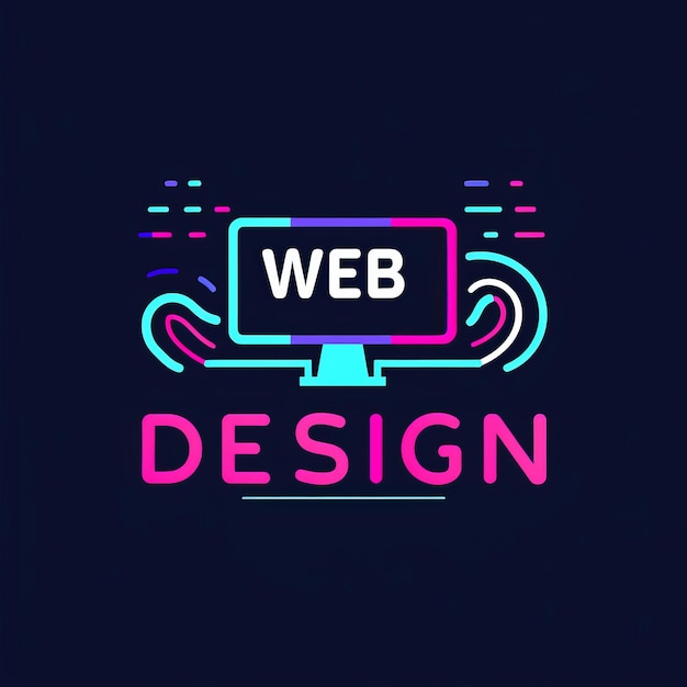 a computer screen with web design on the top