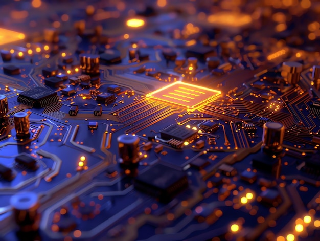 a computer with a circuit board that says  power