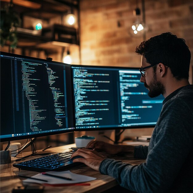 A developer using version control to manage web development changes and updates