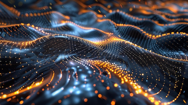 a digital painting of a spider web with a background of lights