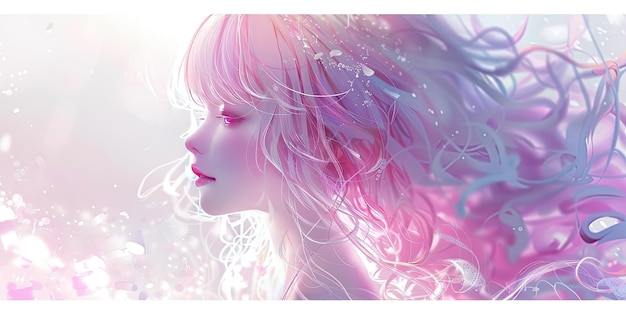 a girl with pink hair and a pink hair with the words quot pink quot on it