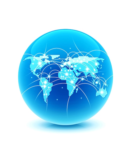 a globe with a globe of the world on it
