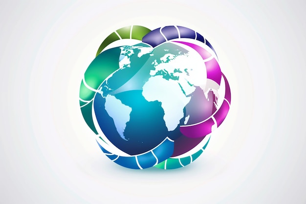 a globe with a rainbow colored border and the words world on it