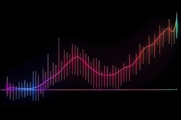 A graphic of a wave with a purple and pink gradient.