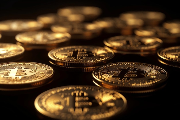 a group of gold coins with the number 1 on them