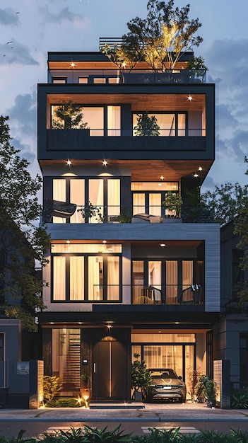 a house with a balcony that has a balcony that says  the home of the year