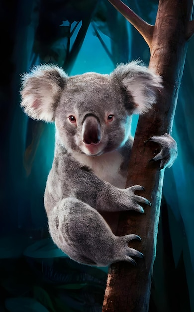 A Koala with neon effect