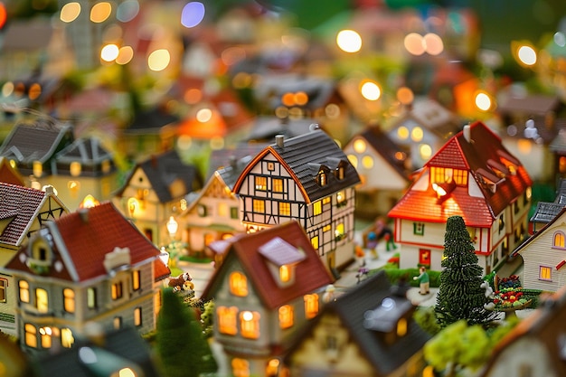 a large group of houses with a lot of windows and one that has a blue house on the top