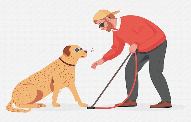 a man and a dog with a leash on their head