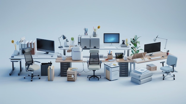 a man laying on a desk with a computer and a monitor on the wall