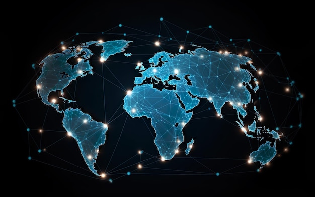 A map of the world with the word world on it