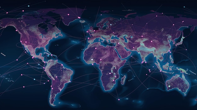 A map of the world with the words'global network'on it