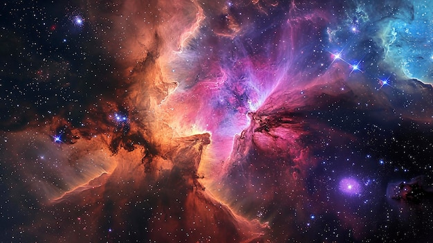 a nebula that is painted in blue and has stars in the universe