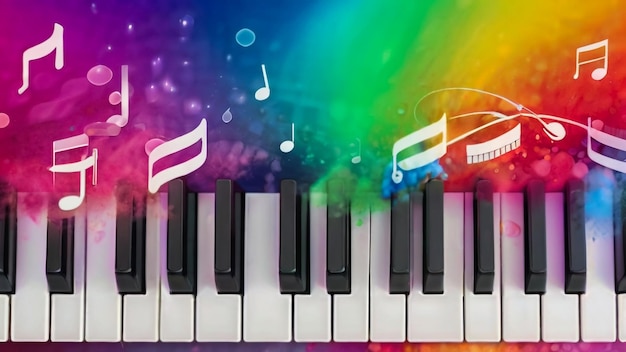 a piano keyboard with the word music on it