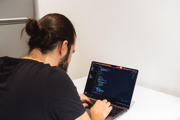 A programmer thinks about how to solve a complex problem
