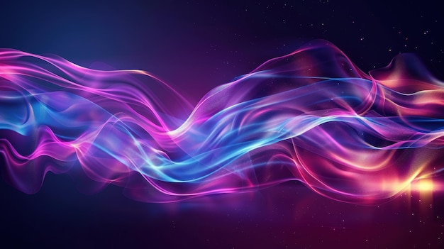A purple and blue wave with a lot of sparkles