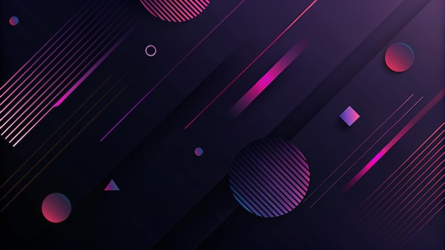 a purple background with circles and a purple and black background