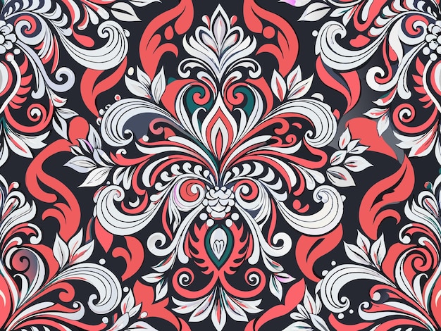 a red and white floral design is shown in this image