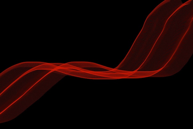 a red wave is moving across a black background