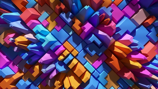 A repeating threedimensional animation featuring a complex technological backdrop adorned with