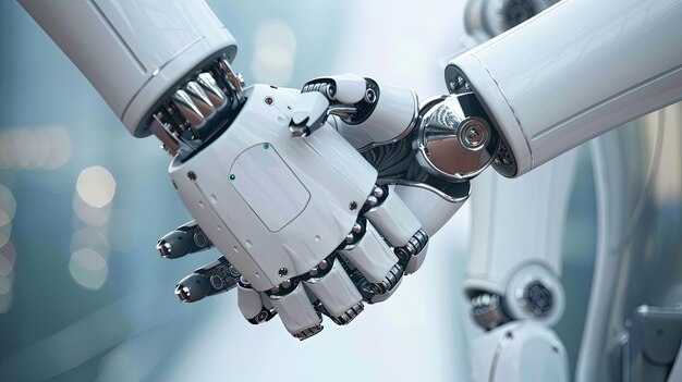 A robot hand shaking UHD wallpaper