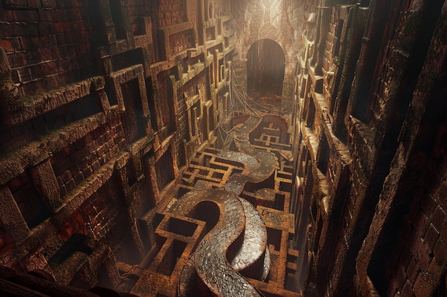 a room with a maze and a door that says  the number 1  on the bottom