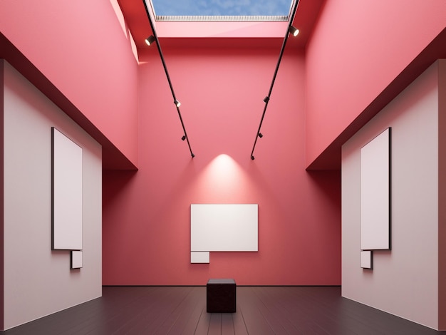 a room with a pink wall and a window that says the word on the bottom