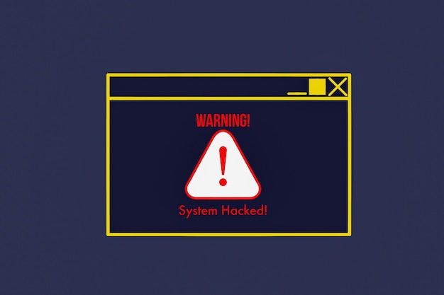 A screen that says warning on it Scam alert concept