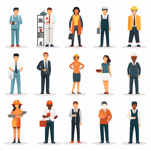 a series of people with different characters including one of them with one wearing a hat