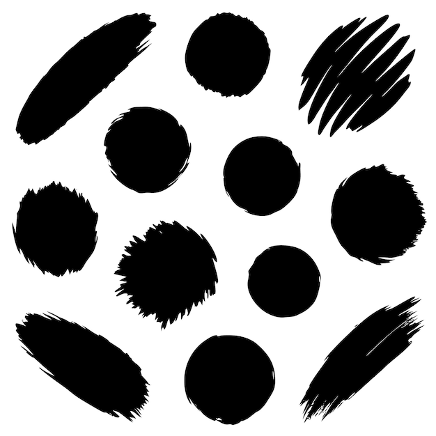 A set of sketch pencil brushes shape vector silhouette art isolated on a white background