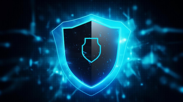 A shield with a blue shield on it