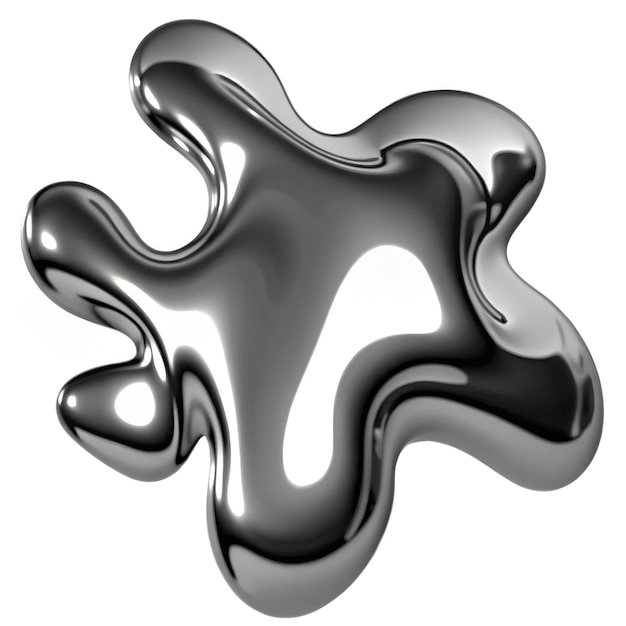 a silver colored metal object that has a white background