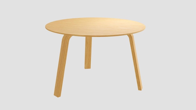 A small wooden table with a gray background