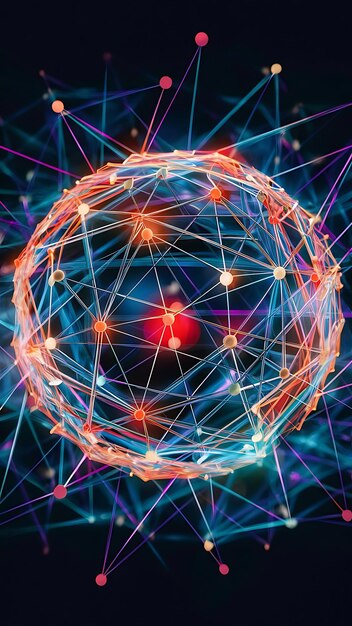 a sphere made of wires and a red light