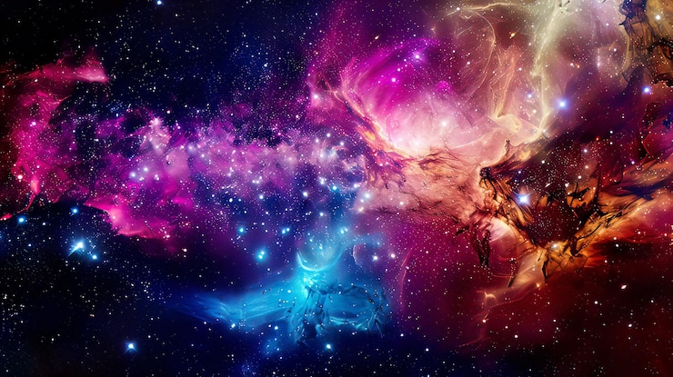 Bild a star filled space with stars and nebula