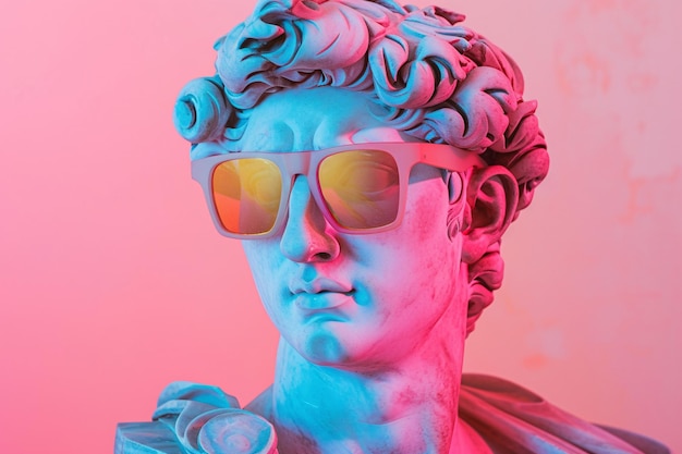a statue of a man wearing sunglasses