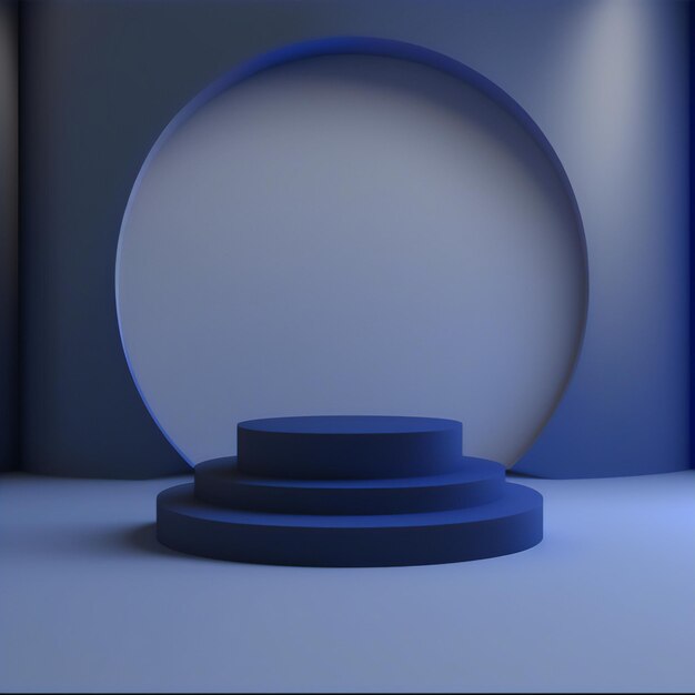 A stunning blue podium for your product display needs