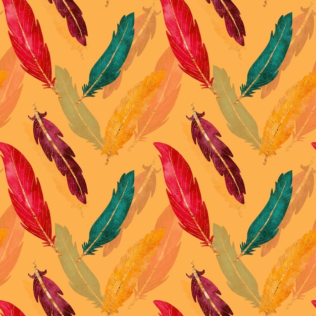 a vibrant and colorful feather pattern background perfect for various creative projects