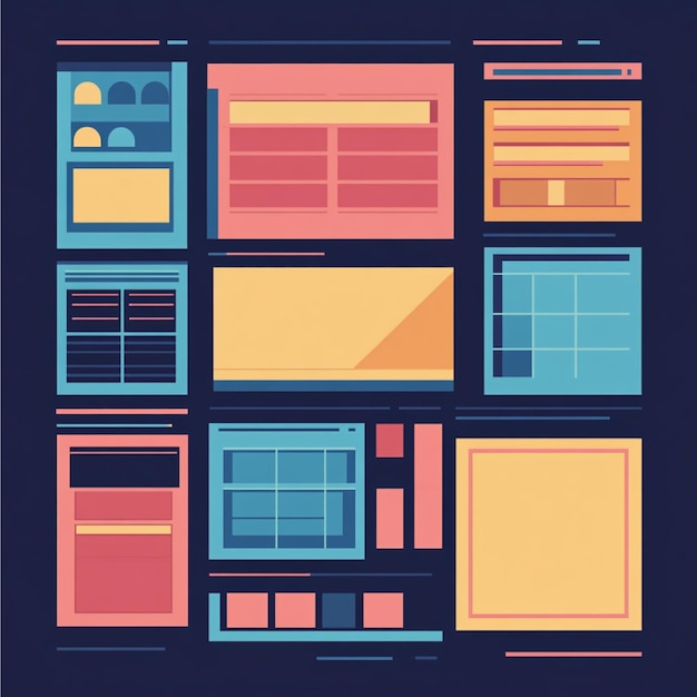A visual hierarchy of a webpages elements showing structured layout using CSS grids and flexbox