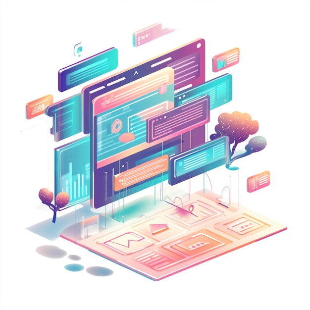 A visual representation of a websites frontend and backend architecture