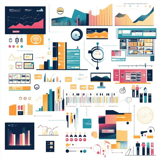 A visualization of descriptive analytics showing key metrics in retail operations
