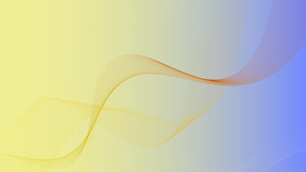 a yellow and blue background with a curved design