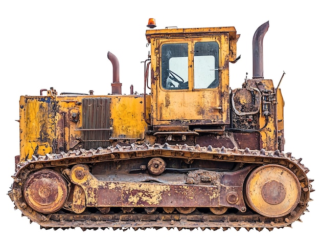 a yellow bulldozer with a white background