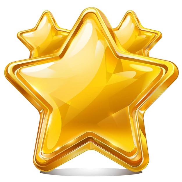a yellow star with a star on it